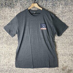 Seagram's American Made Vodka Shirt Mens XL Gray Graphic‎ Advertising Tee Gildan